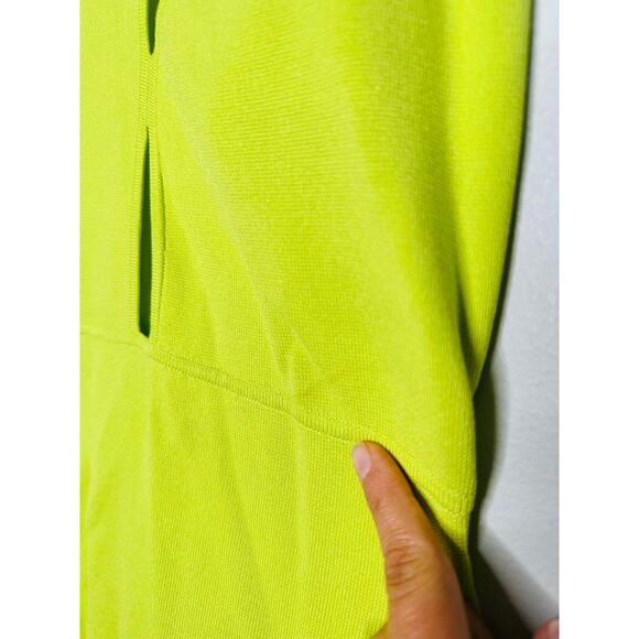 ESTEBAN CORTAZAR Neon Yellow Bodycon Silhouette Cutout Mini Dress Size Medium - Picture 9 of 14